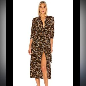 Bardot Leopard Shirt Dress Navy